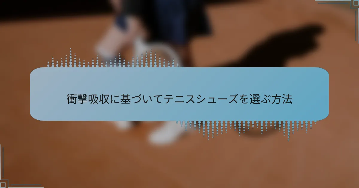衝撃吸収に基づいてテニスシューズを選ぶ方法