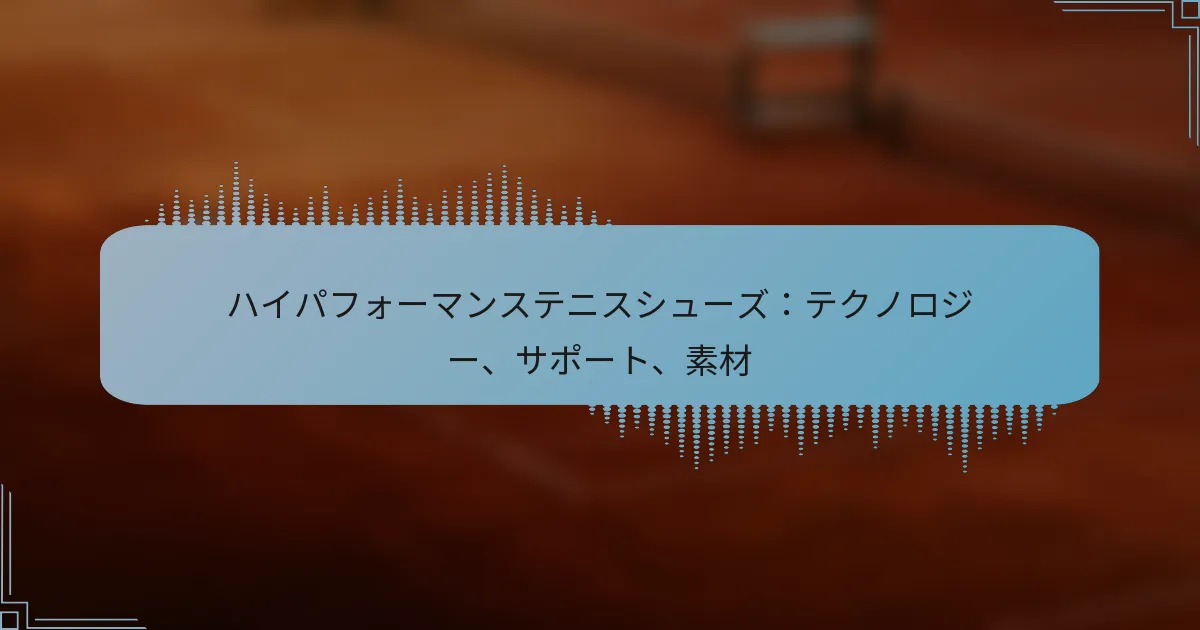 ハイパフォーマンステニスシューズ：テクノロジー、サポート、素材