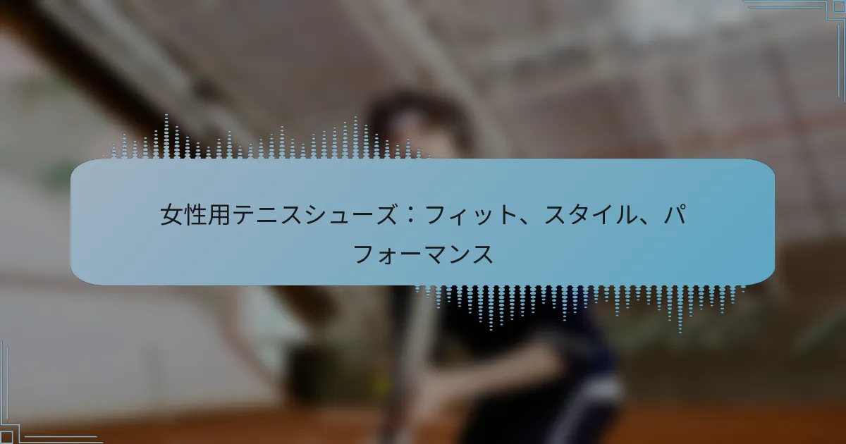 女性用テニスシューズ：フィット、スタイル、パフォーマンス