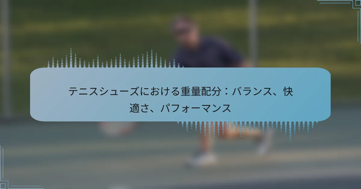 テニスシューズにおける重量配分：バランス、快適さ、パフォーマンス