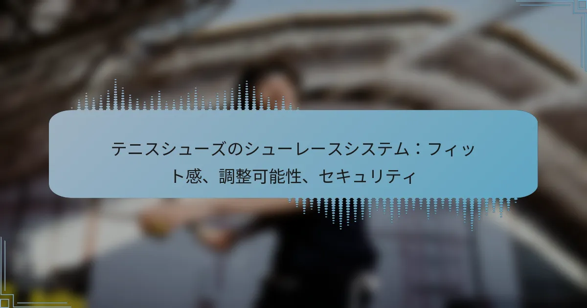 テニスシューズのシューレースシステム：フィット感、調整可能性、セキュリティ
