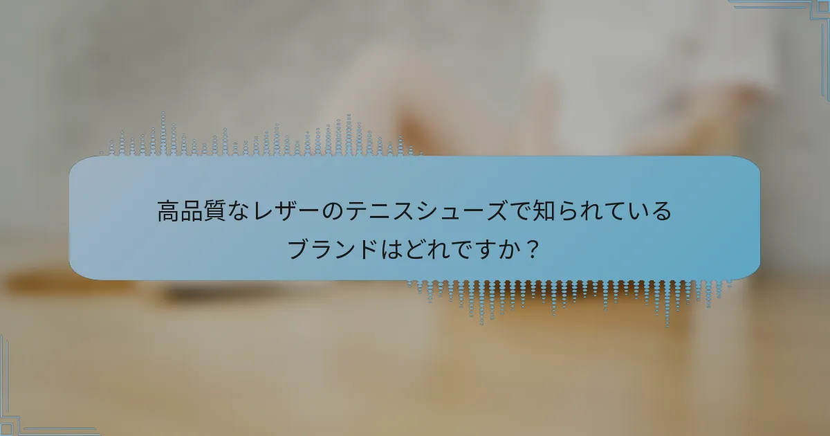 高品質なレザーのテニスシューズで知られているブランドはどれですか？