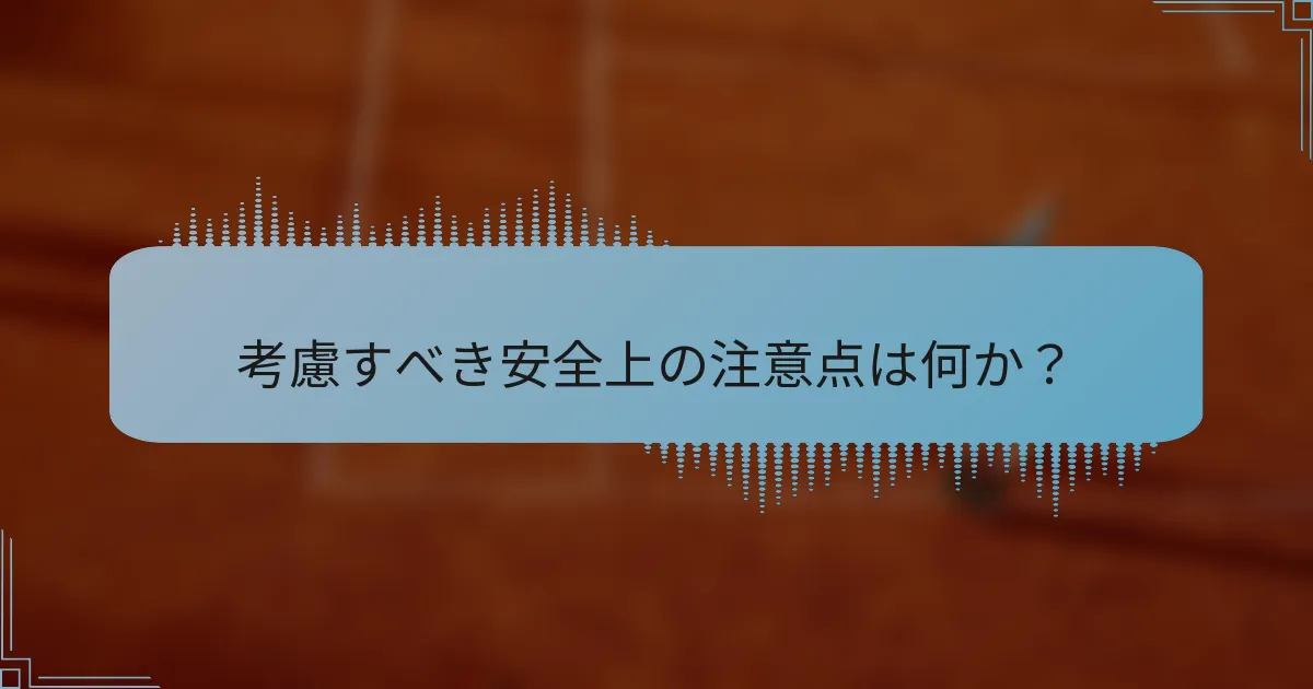 考慮すべき安全上の注意点は何か？