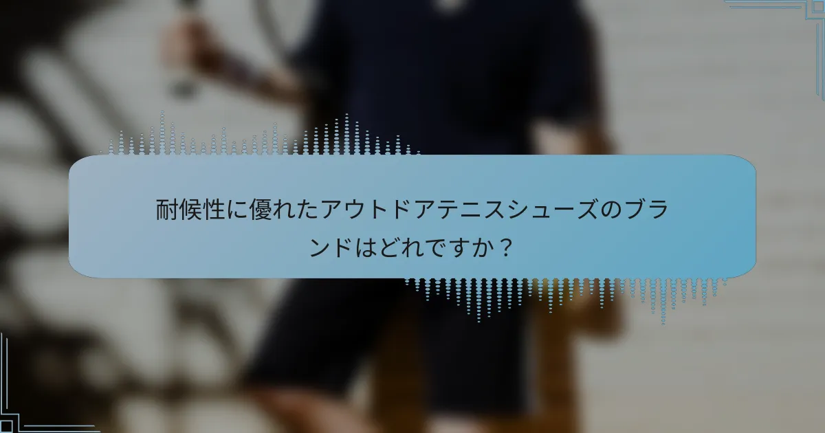 耐候性に優れたアウトドアテニスシューズのブランドはどれですか？