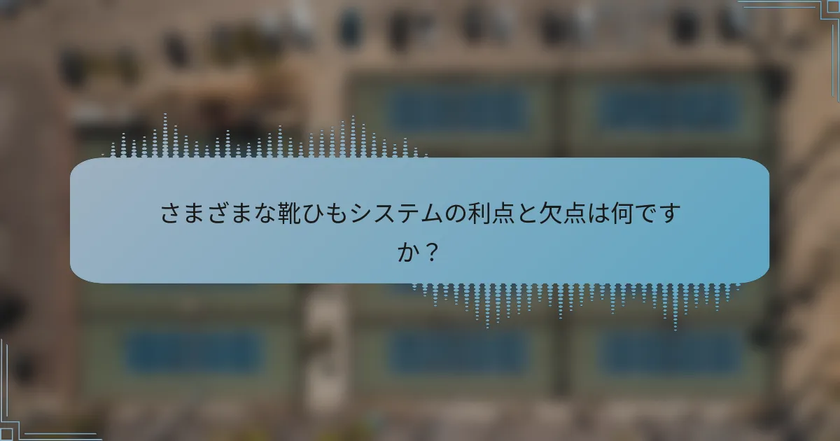 さまざまな靴ひもシステムの利点と欠点は何ですか？