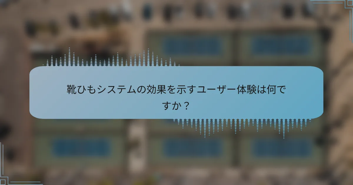 靴ひもシステムの効果を示すユーザー体験は何ですか？